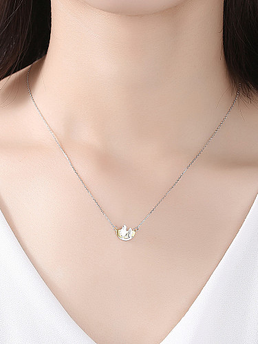 925 Sterling Silver With Two-color Plated Personality Christmas tree Necklaces