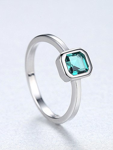 Sterling silver minimalist semi-precious stone ring