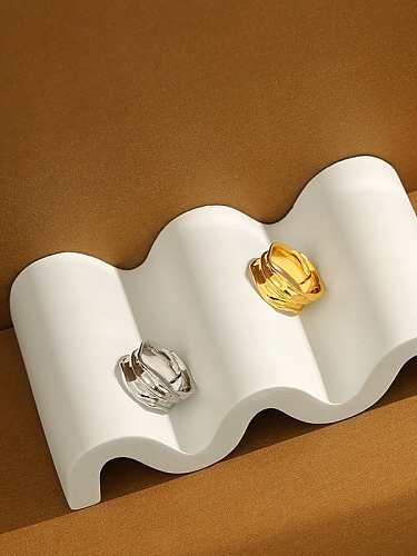 925 Sterling Silver smooth Geometric Vintage Band Ring