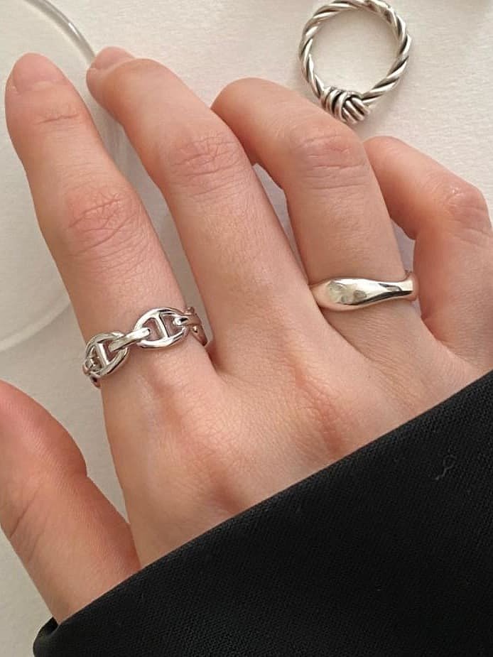 925 Sterling Silver Geometric Minimalist Band Ring