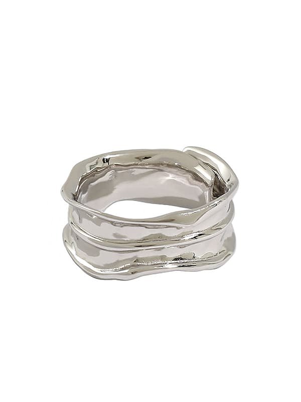 925 Sterling Silver smooth Geometric Vintage Band Ring