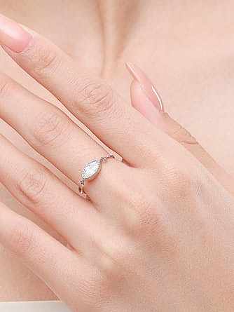 925 Sterling Silver Cubic Zirconia Geometric Classic Band Ring