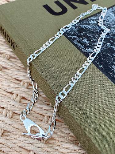 925 Sterling Silver Simple geometric chain Necklace