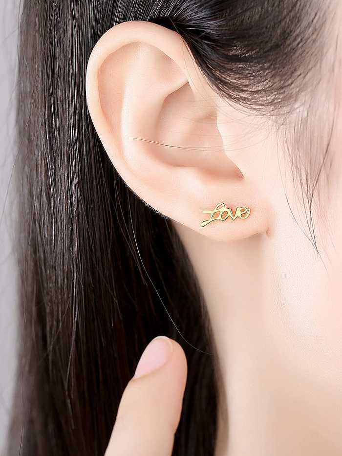 925 Sterling Silver Cubic Zirconia Asymmetric Heart Minimalist Stud Earring