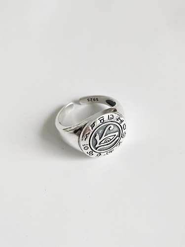 925 Sterling Silver Eye Vintage Signet Ring