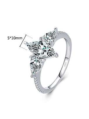 925 Sterling Silver Cubic Zirconia Cross Classic Band Ring