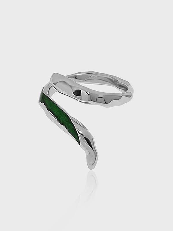 925 Sterling Silver Enamel Irregular Minimalist Band Ring