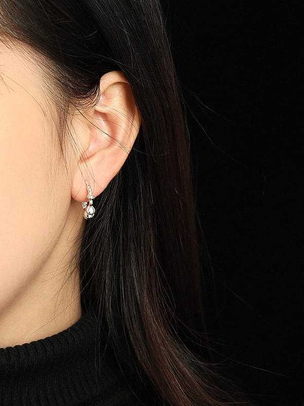 925 Sterling Silver Bead Geometric Vintage Stud Earring
