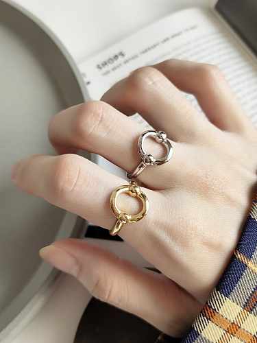 925 Sterling Silver Hollow Round Minimalist Midi Ring