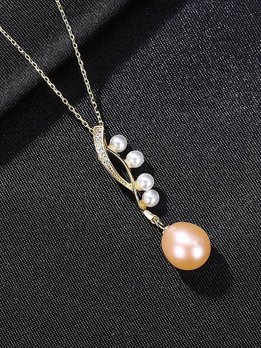 925 Sterling Silver Freshwater Pearl Water Drop Minimalist Necklace