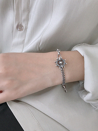 925 Sterling Silver With Antique Silver Plated Vintage Rudder Bracelets