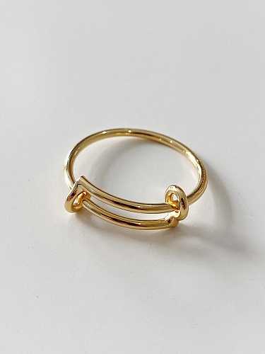 Ring aus 925er Sterlingsilber, geometrisch, minimalistisch, zum Ziehen, rund, freie Größe