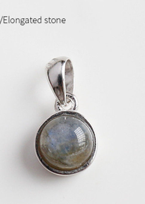 Sterling silver crystal agate geometry semi-precious stones pendant