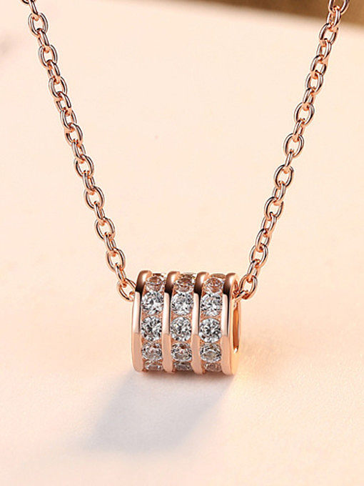 925 Sterling Silver With Cubic Zirconia Simplistic Charm Necklaces