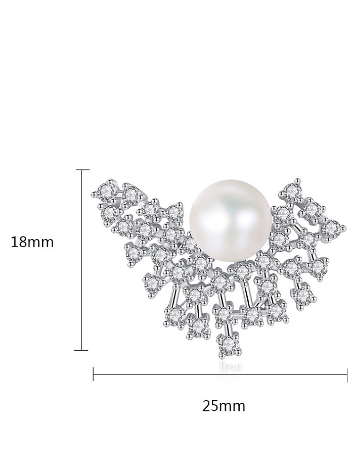 Boucles d'oreilles en argent sterling serties de perles naturelles de zircon 3A