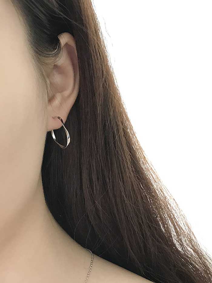 925 Sterling Silver Geometric Minimalist Rotating Ear Stud Earring