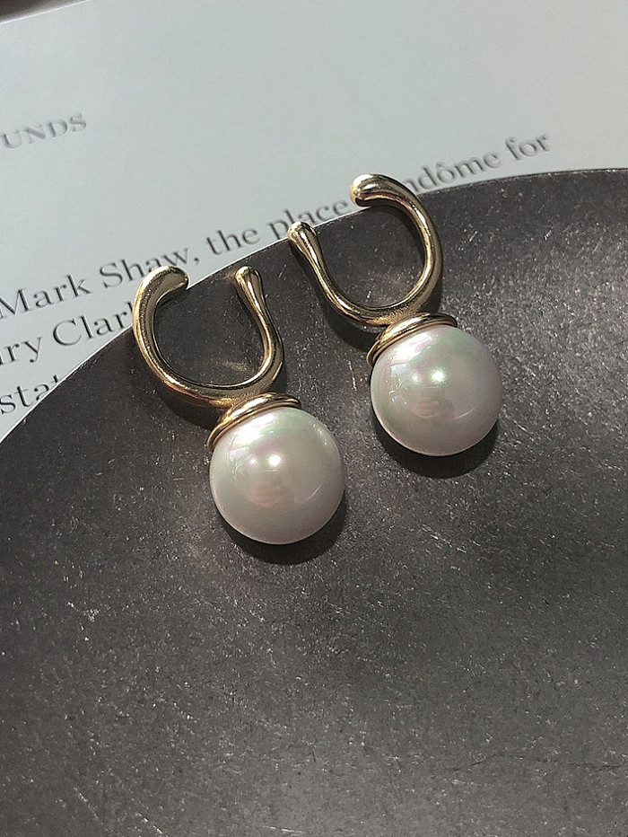 925 Sterling Silver With Gold Plated Simplistic Irregular Stud Earrings