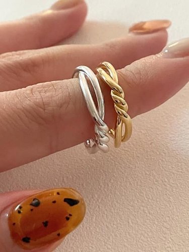 925 Sterling Silver Twist Irregular Vintage Band Ring