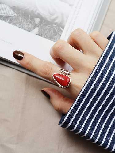 925 Sterling Silver Acrylic Water Drop Minimalist Midi Ring