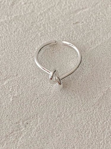 925 Sterling Silver Knot Heart Minimalist Band Ring