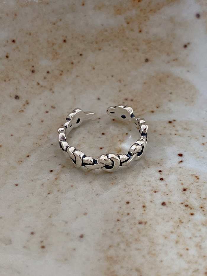 925 Sterling Silver Round Bead Vintage Band Ring