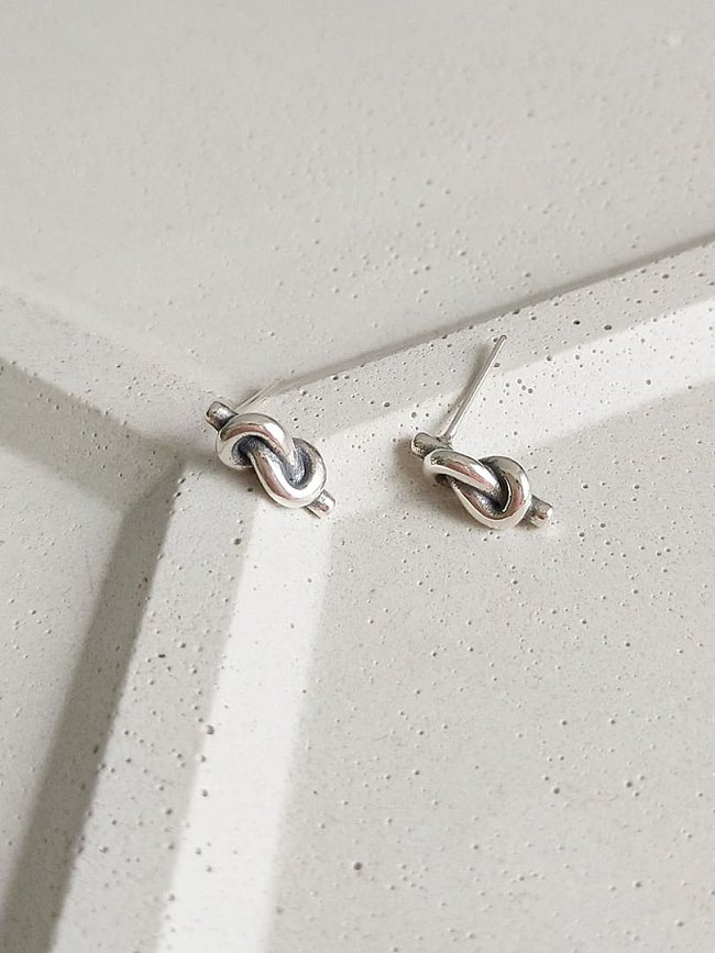 925 Sterling Silver Bowknot Minimalist Stud Earring