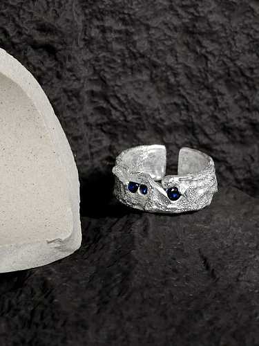 925 Sterling Silver Cubic Zirconia Irregular Vintage Band Ring