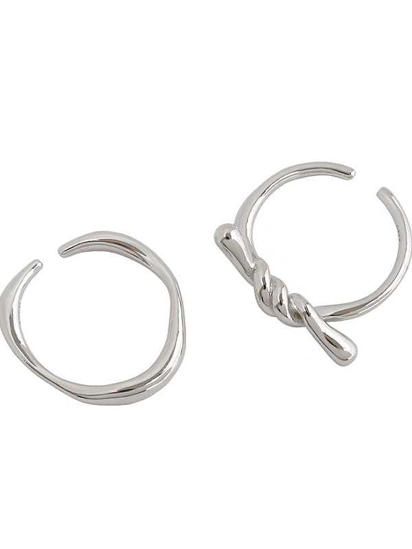 Anel de pulseira de prata esterlina 925 irregular minimalista tamanho livre