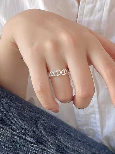 925 Sterling Silver Geometric Vintage Band Ring