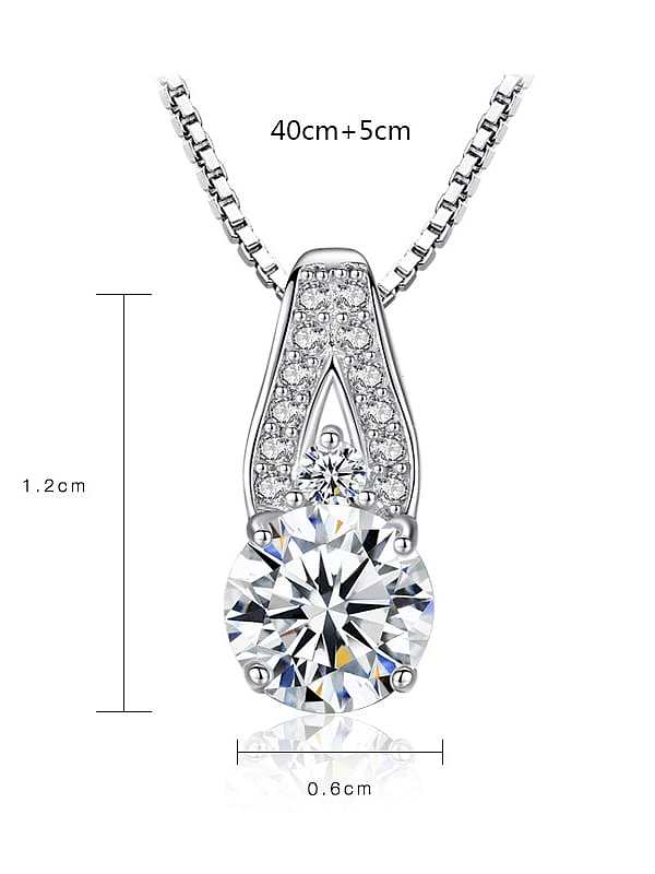 925 sterling silver simple geometry Cubic Zirconia Pendant Necklace