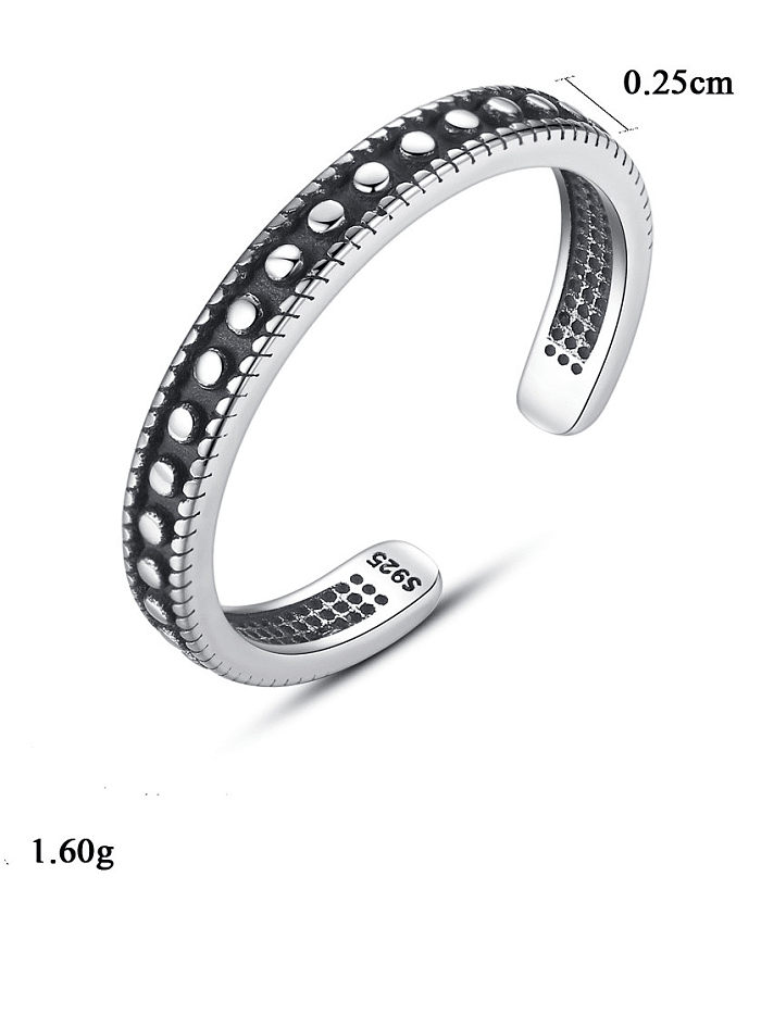 925 Sterling Silver Fashion embellishment retro adjustable ring