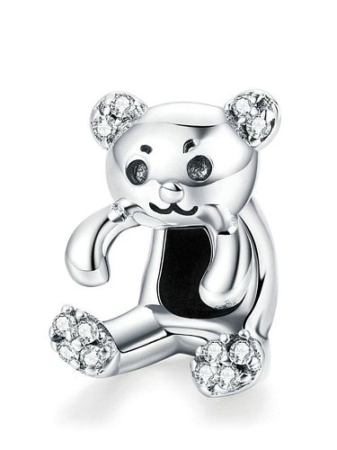 925 silver cute bear charms