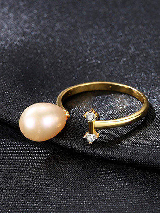 Pure silver freshwater pearl minimalist free size ring