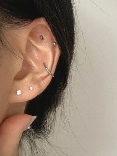925 Sterling Silver Rhinestone Round Minimalist Stud Earring