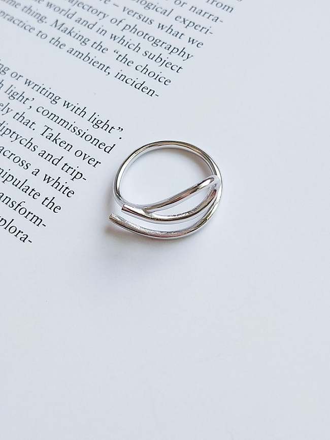 Ring aus 925er Sterlingsilber, minimalistische Kurve, freie Größe