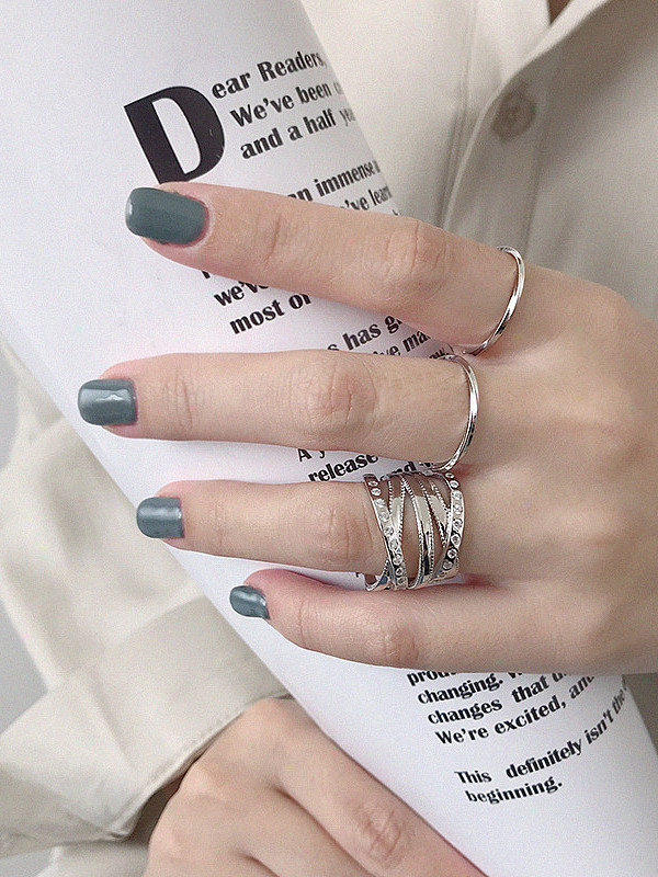 925 Sterling Silver With Smooth Simplistic Twist grain Free Size Rings
