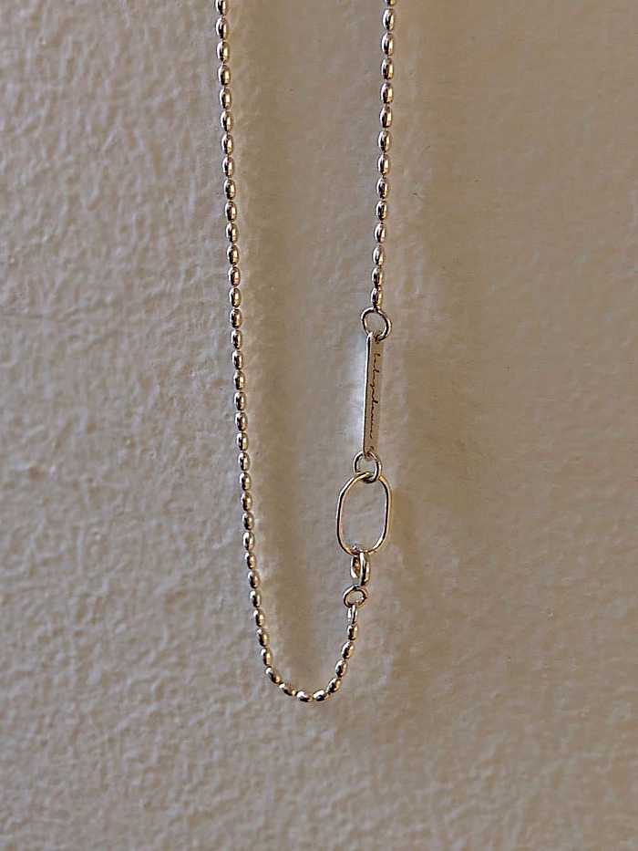Ovale minimalistische Perlenkette aus 925er Sterlingsilber
