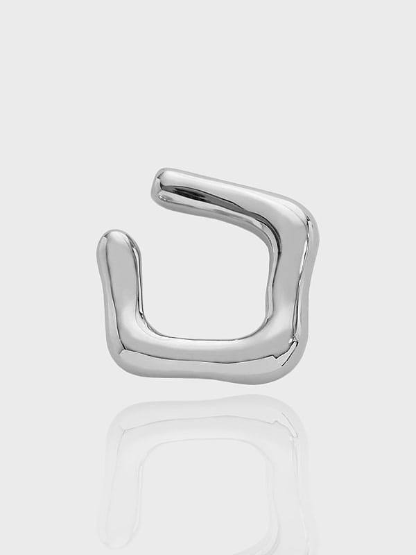 925 Sterling Silver Geometric Minimalist Letter D Shape Single Earring (Single-Only One)