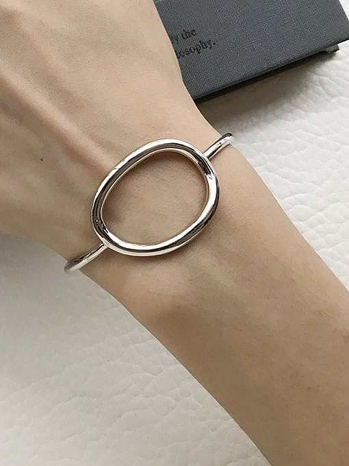 925 Sterling Silver Hollow Geometric Vintage Bracelet