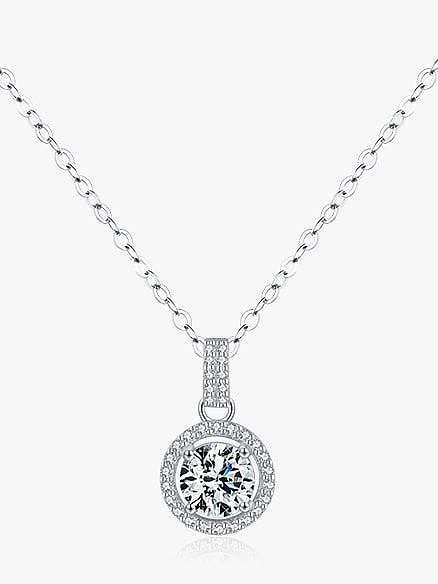 Collier minimaliste géométrique en argent sterling 925 avec zircon cubique