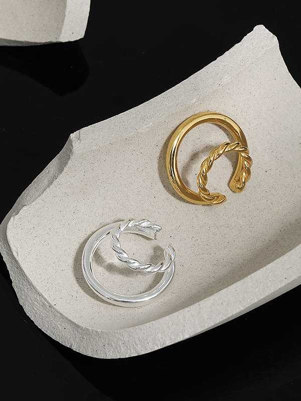 Boucle d'oreille clip torsadée minimaliste géométrique en forme de C en argent sterling 925