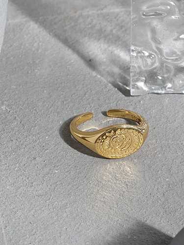 925 Sterling Silver Geometric Vintage Band Ring