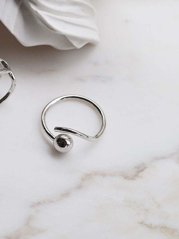 925 Sterling Silver Ball Trend Bead Ring