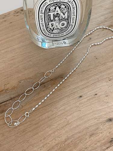 Geometrische minimalistische Perlenkette aus 925er Sterlingsilber