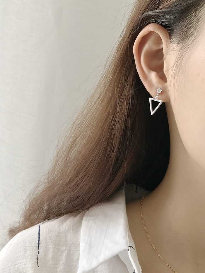 Boucles d'oreilles minimalistes en forme de triangle creux en argent sterling 925