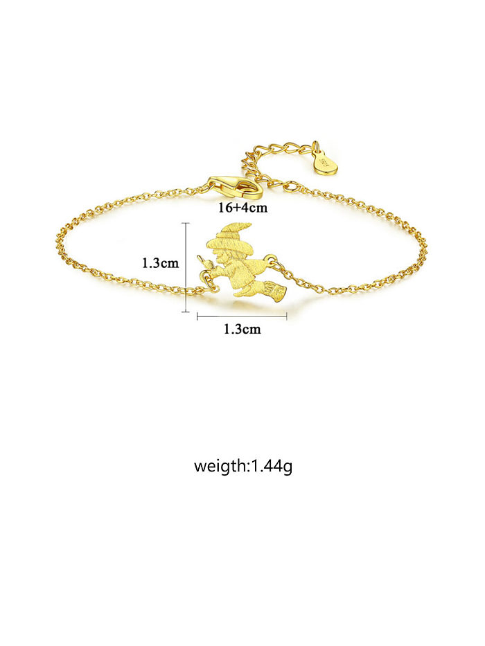 925 Sterling Silver With Gold Plated Simplistic Santa Claus Bracelets