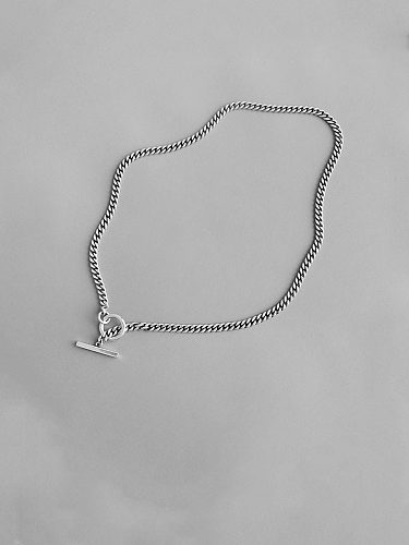 Plata de ley 925 con collares de cadena simplistas chapados en plata antigua