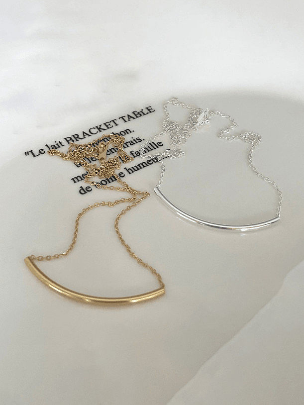 Geometrische minimalistische Halskette aus 925er Sterlingsilber