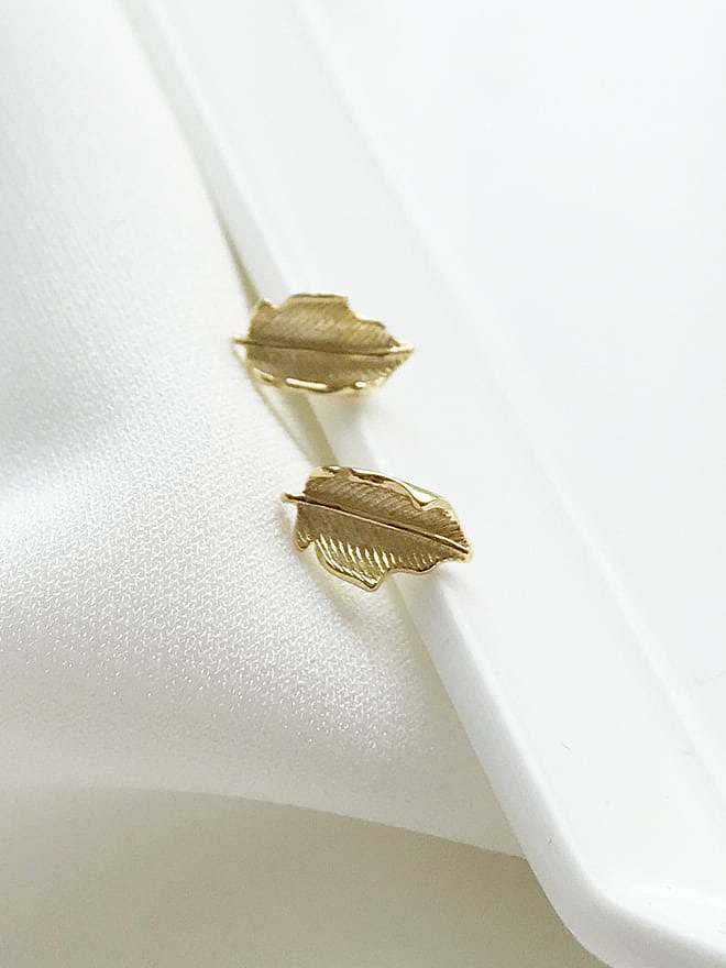 925 Sterling Silver Leaf Cute Stud Earring