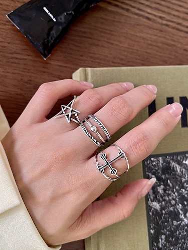 925 Sterling Silver Star Vintage Band Ring